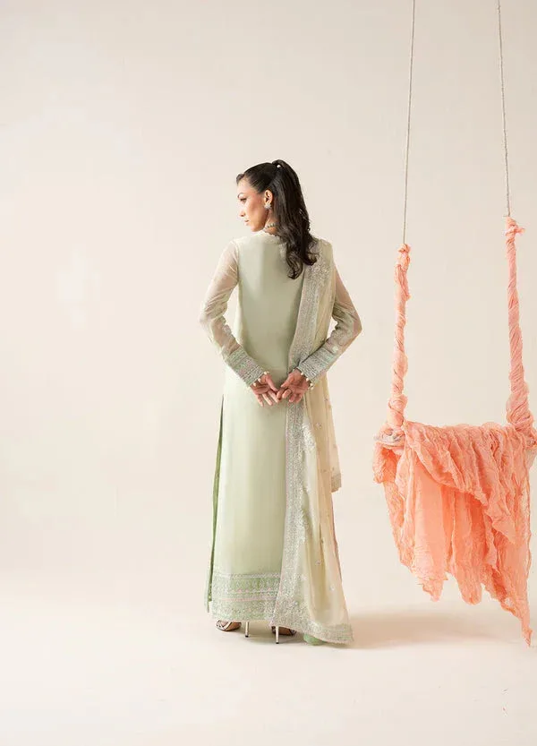 Maryum N Maria Zaib Luxury Sea Green Organza – view 2 – Poshaq