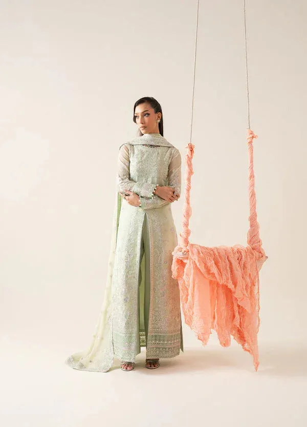 Maryum N Maria Zaib Luxury Sea Green Organza – view 5 – Poshaq
