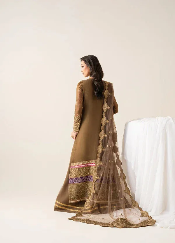 Maryum N Maria Zaib Luxury Golden Brown Organza – view 2 – Poshaq