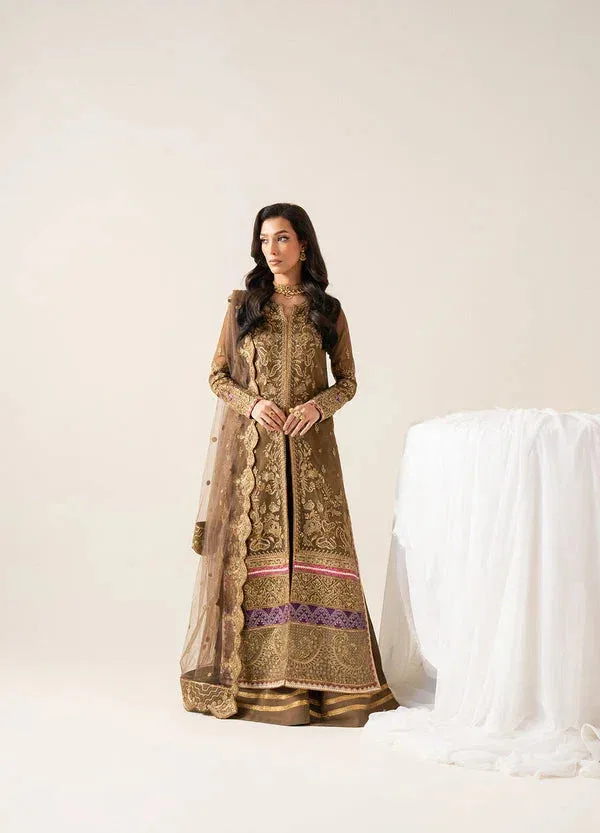 Maryum N Maria Zaib Luxury Golden Brown Organza – view 5 – Poshaq