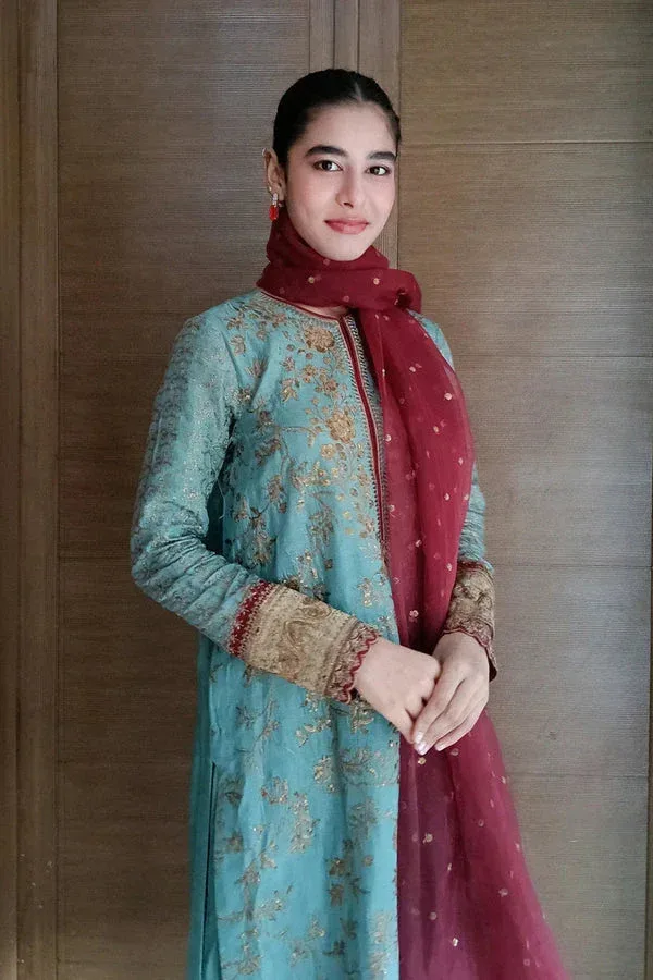 Maryum N Maria Farisha Formals Aqua Organza – view 4 – Poshaq