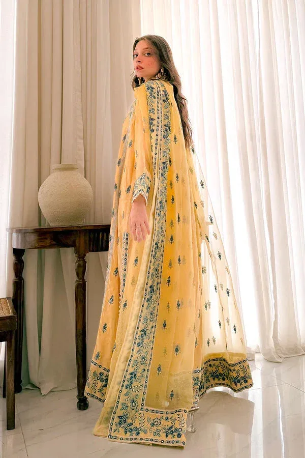Maryum N Maria Farisha Formals Dust Yellow Organza – view 4 – Poshaq