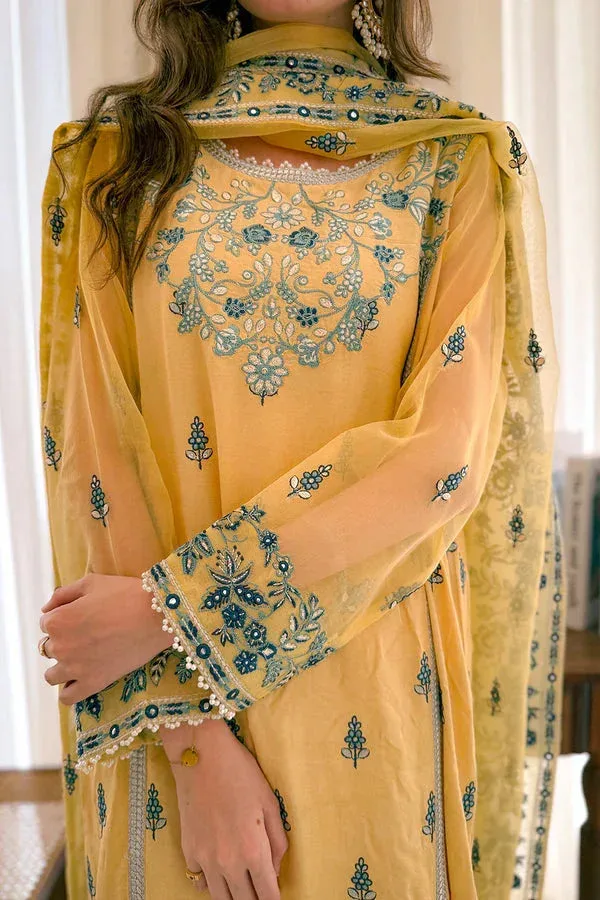 Maryum N Maria Farisha Formals Dust Yellow Organza – view 5 – Poshaq