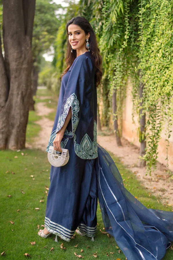 Maryum N Maria Navy Blue Organza – view 3 – Poshaq