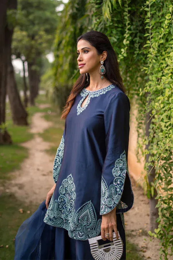 Maryum N Maria Navy Blue Organza – view 4 – Poshaq