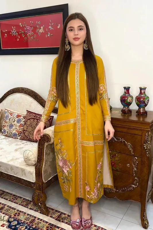 Maryum N Maria Yellow Organza – view 1 – Poshaq