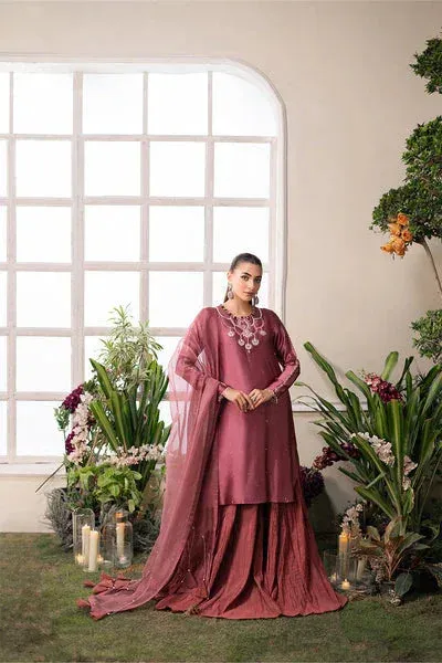 Maryum N Maria Lumora Edit tea pink Organza – view 1 – Poshaq