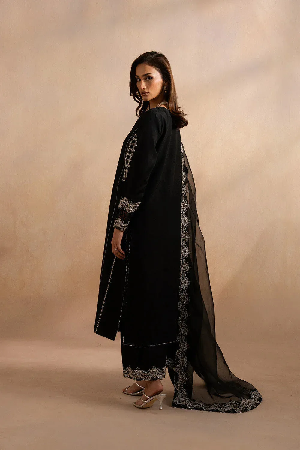 Maryum N Maria Dhahab 25 Black Raw Silk – view 2 – Poshaq