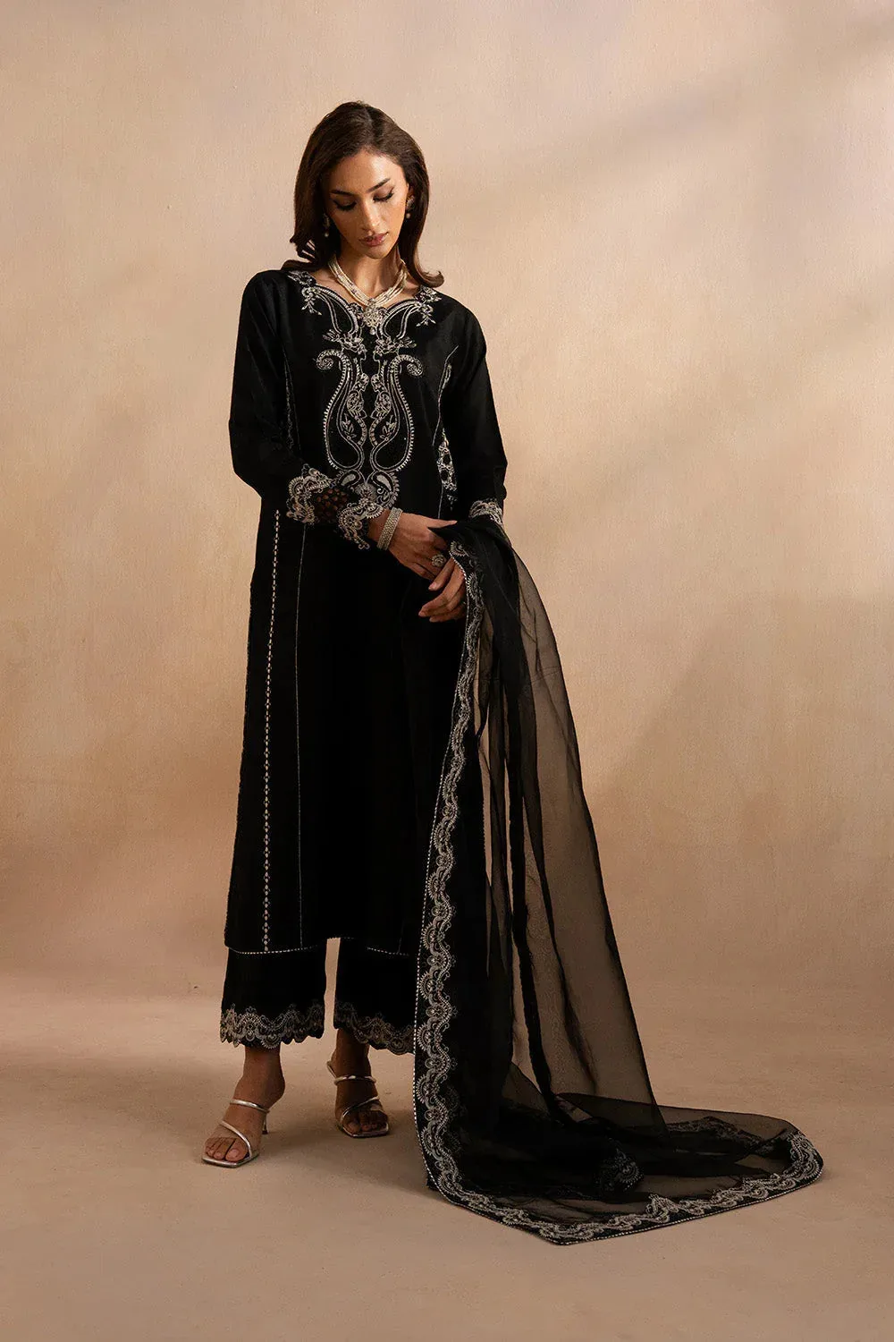 Maryum N Maria Dhahab 25 Black Raw Silk – view 4 – Poshaq