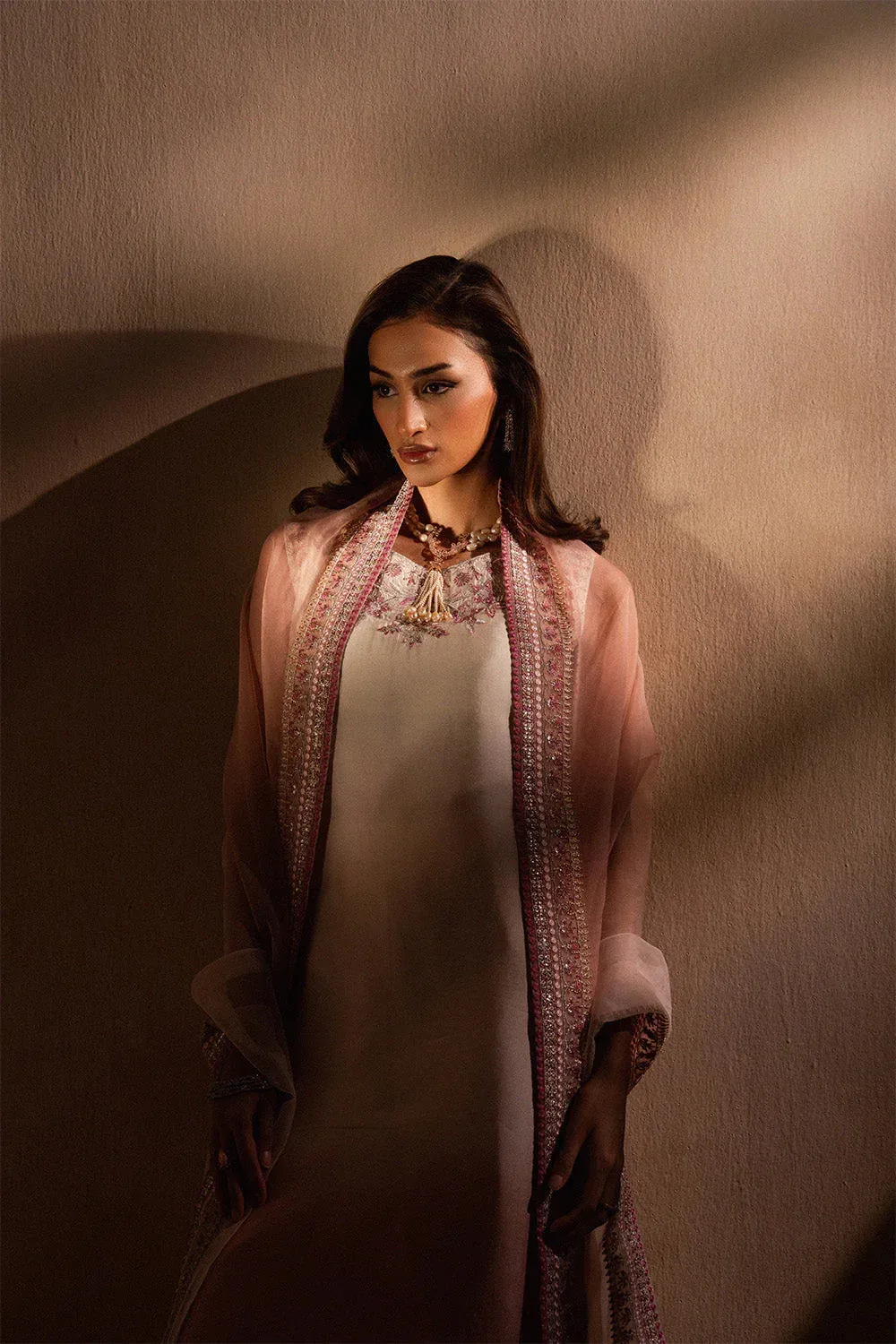 Maryum N Maria Dhahab 25 Pink Organza – view 5 – Poshaq
