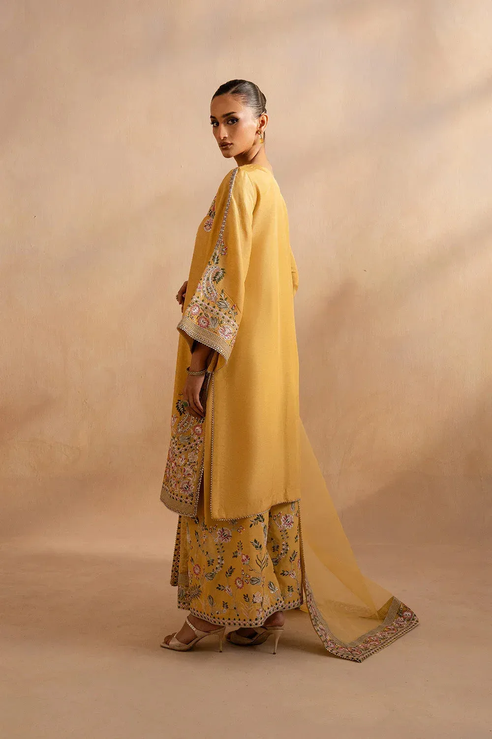 Maryum N Maria Dhahab 25 Yellow Organza – view 2 – Poshaq