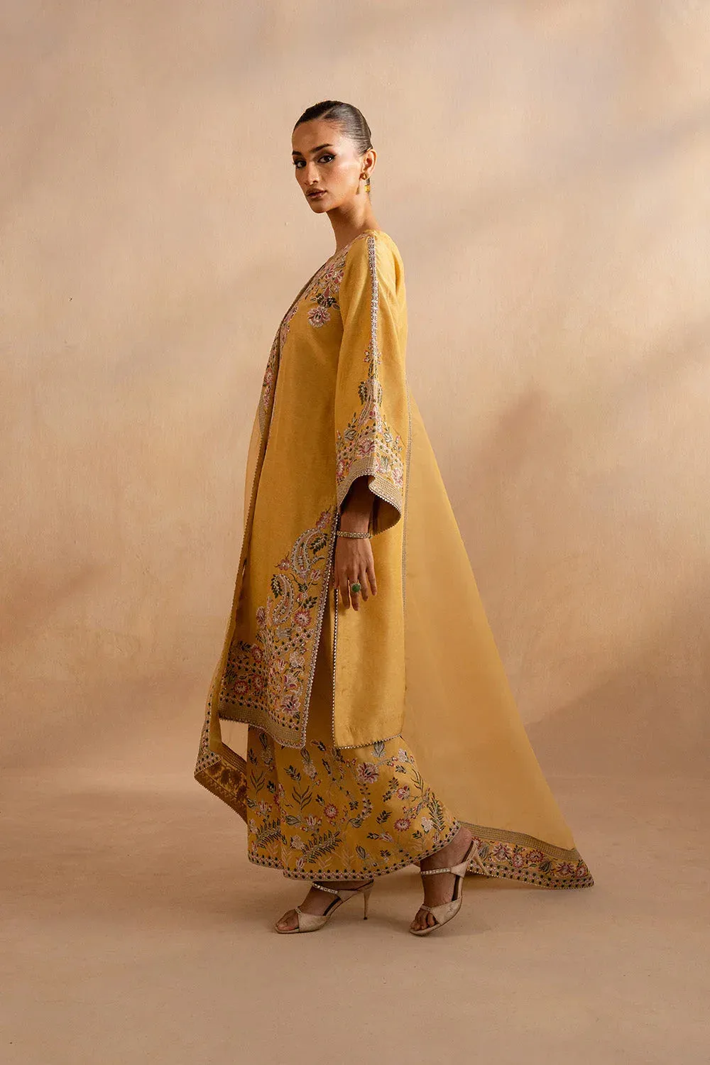 Maryum N Maria Dhahab 25 Yellow Organza – view 4 – Poshaq