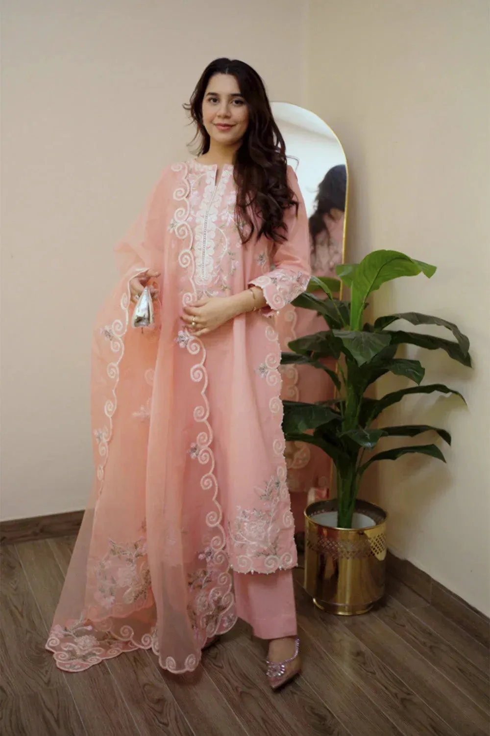 Maryum N Maria Koel 25 Pink Organza – view 2 – Poshaq