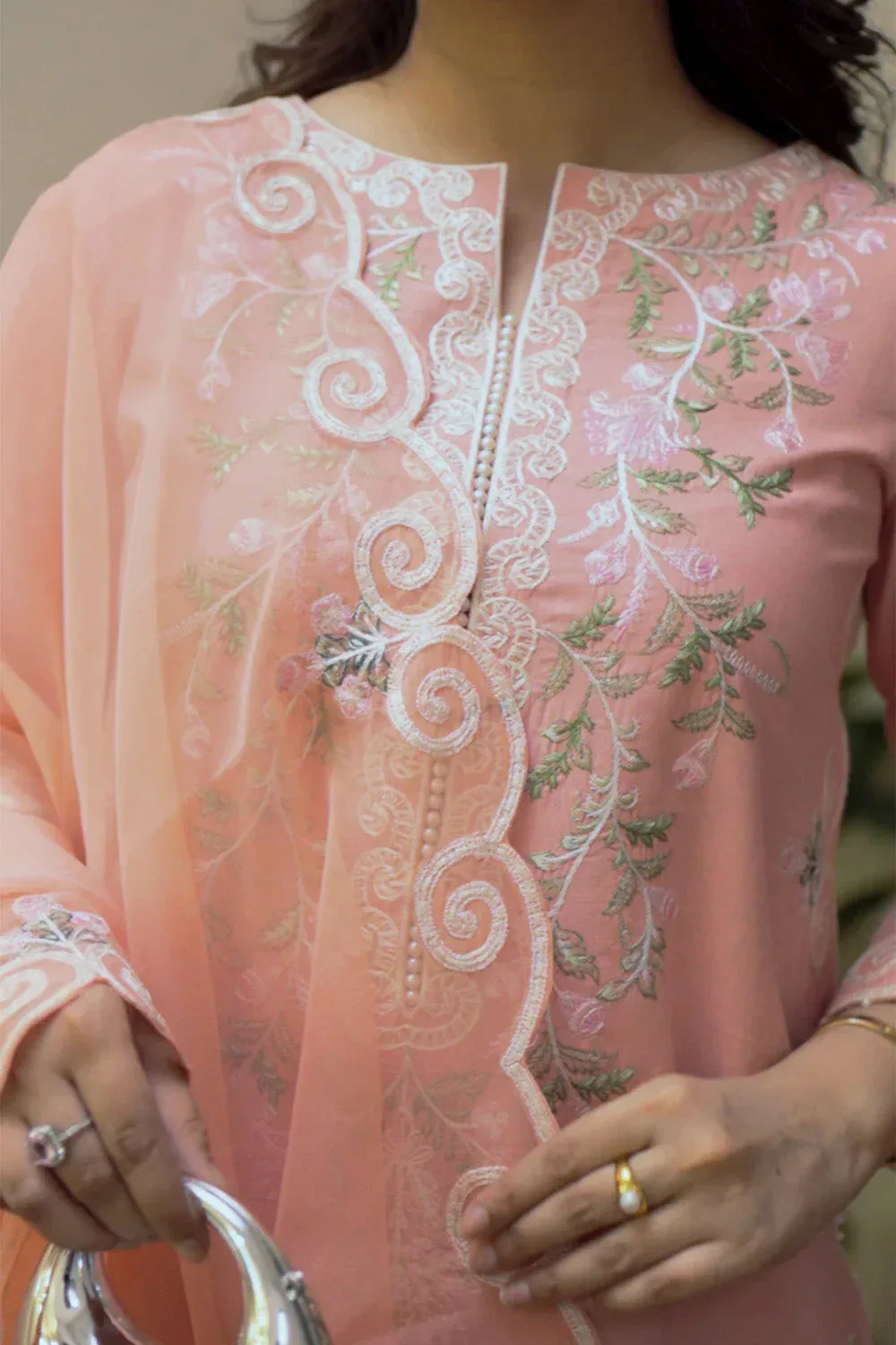 Maryum N Maria Koel 25 Pink Organza – view 4 – Poshaq