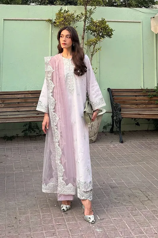Maryum N Maria Koel 25 Soft Lilac Organza – view 1 – Poshaq