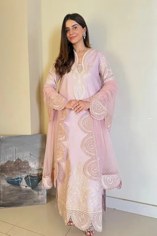 Maryum N Maria Koel 25 Soft Lilac Organza – view 1 – Poshaq