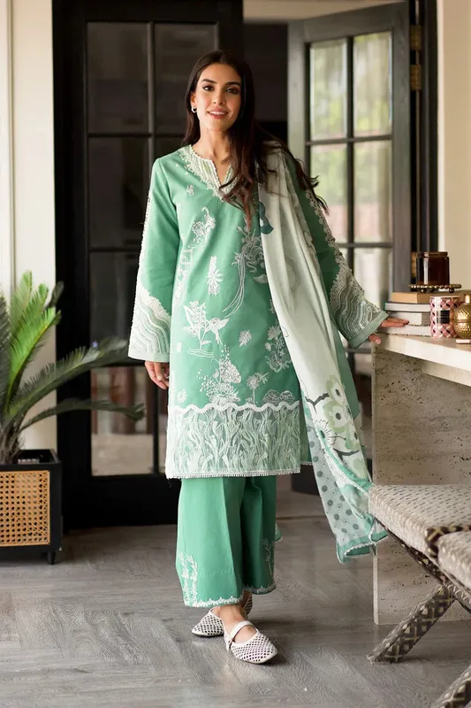 Maryum N Maria Elara 25 Mint Green Organza – view 1 – Poshaq