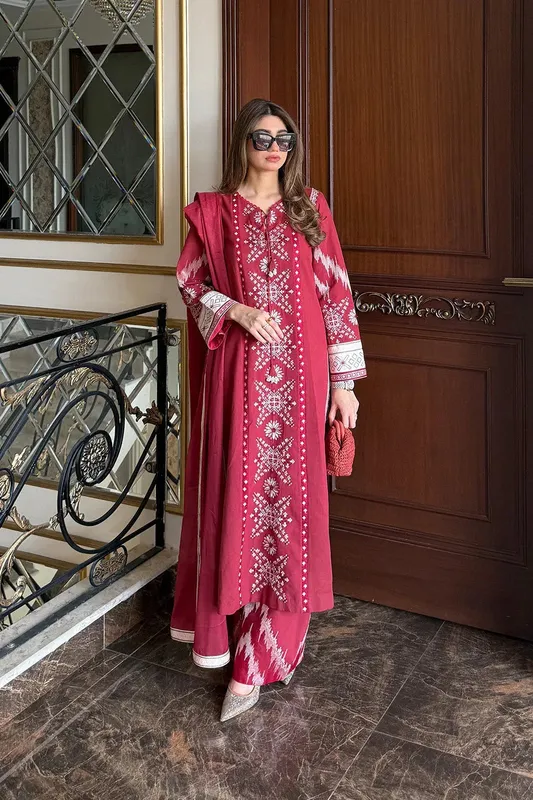Maryum N Maria Elara 25 Maroon Satin – view 1 – Poshaq