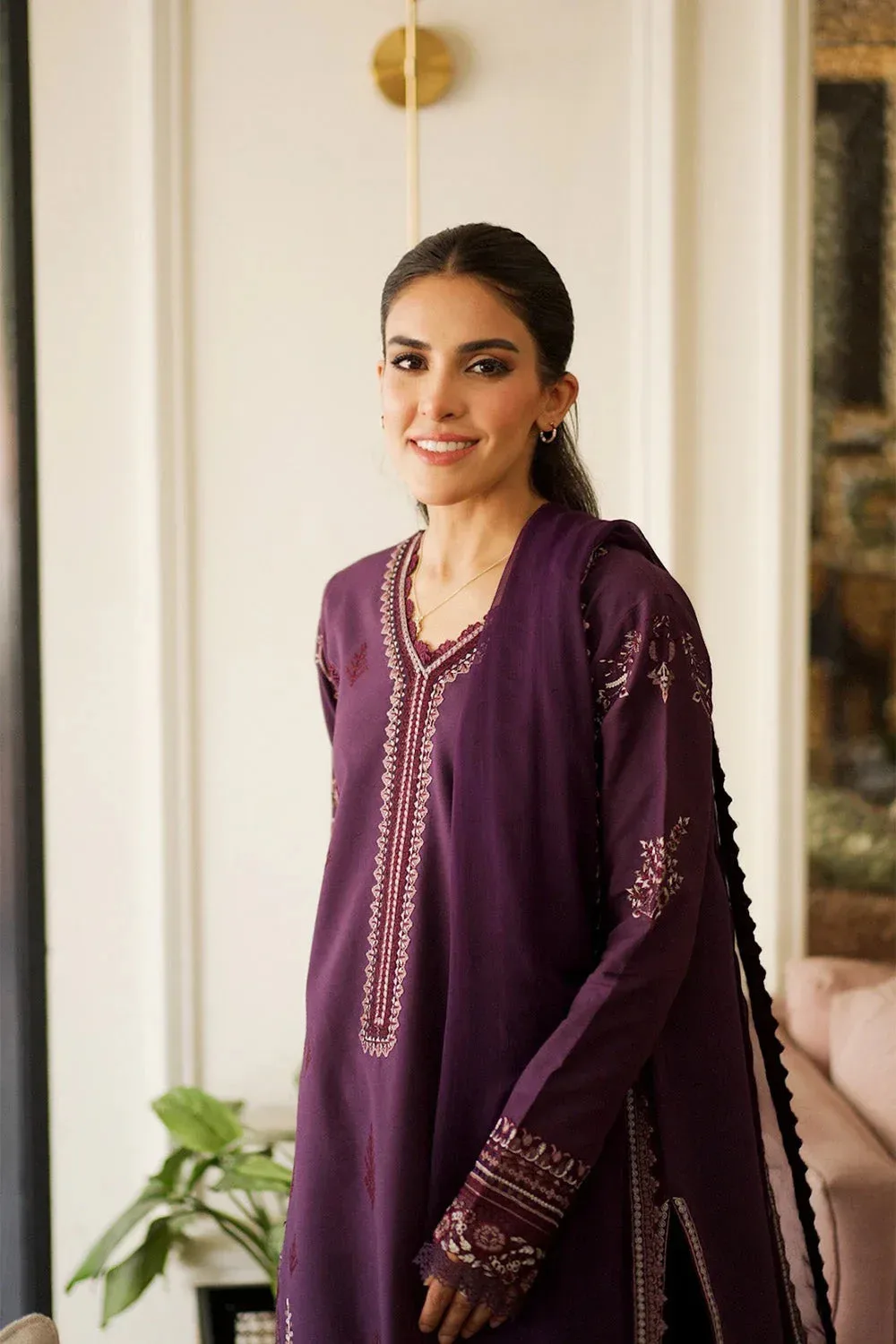 Maryum N Maria Elara 25 Dark Purple Organza – view 3 – Poshaq