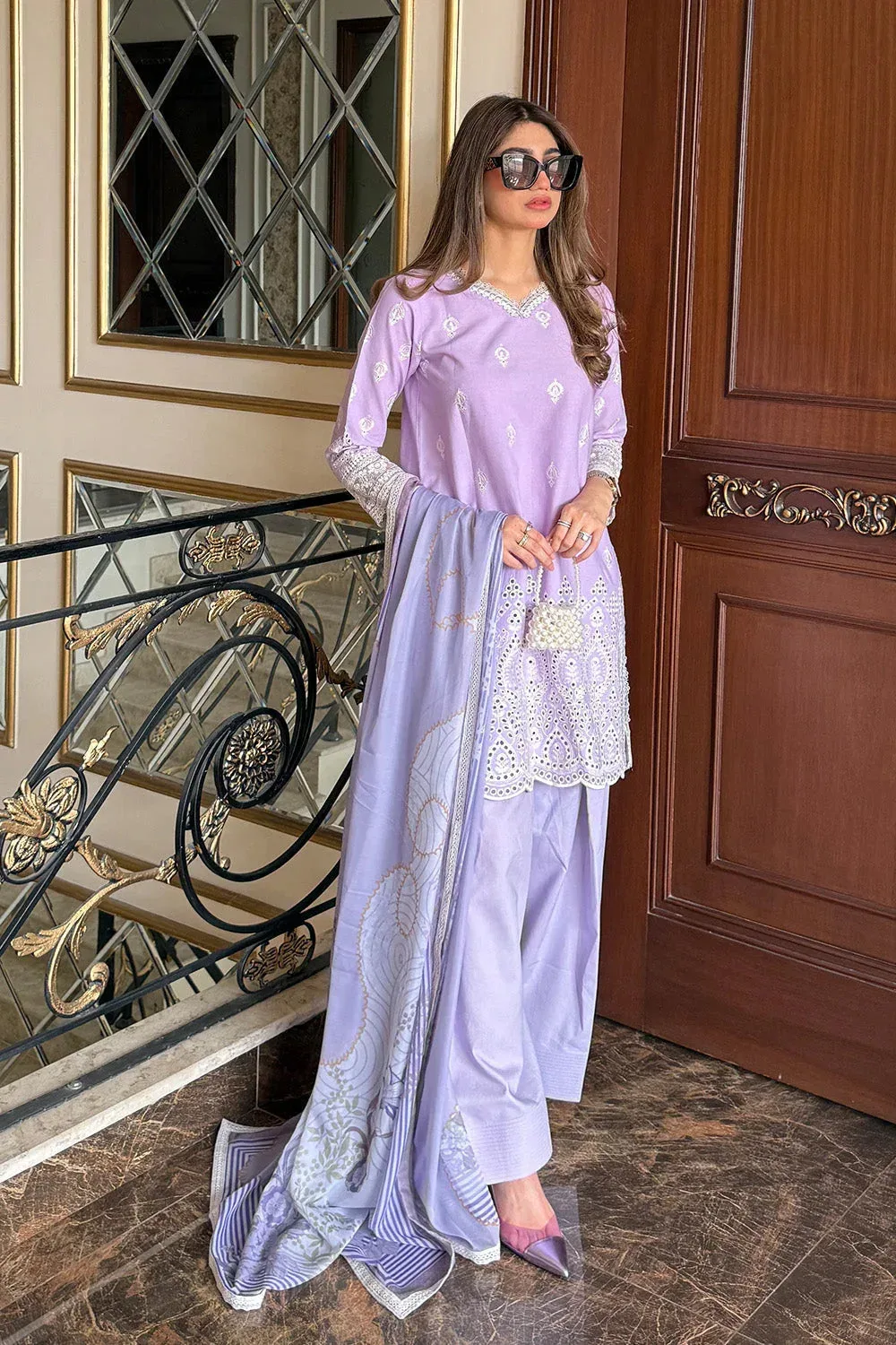 Maryum N Maria Elara 25 Lilac Organza – view 2 – Poshaq