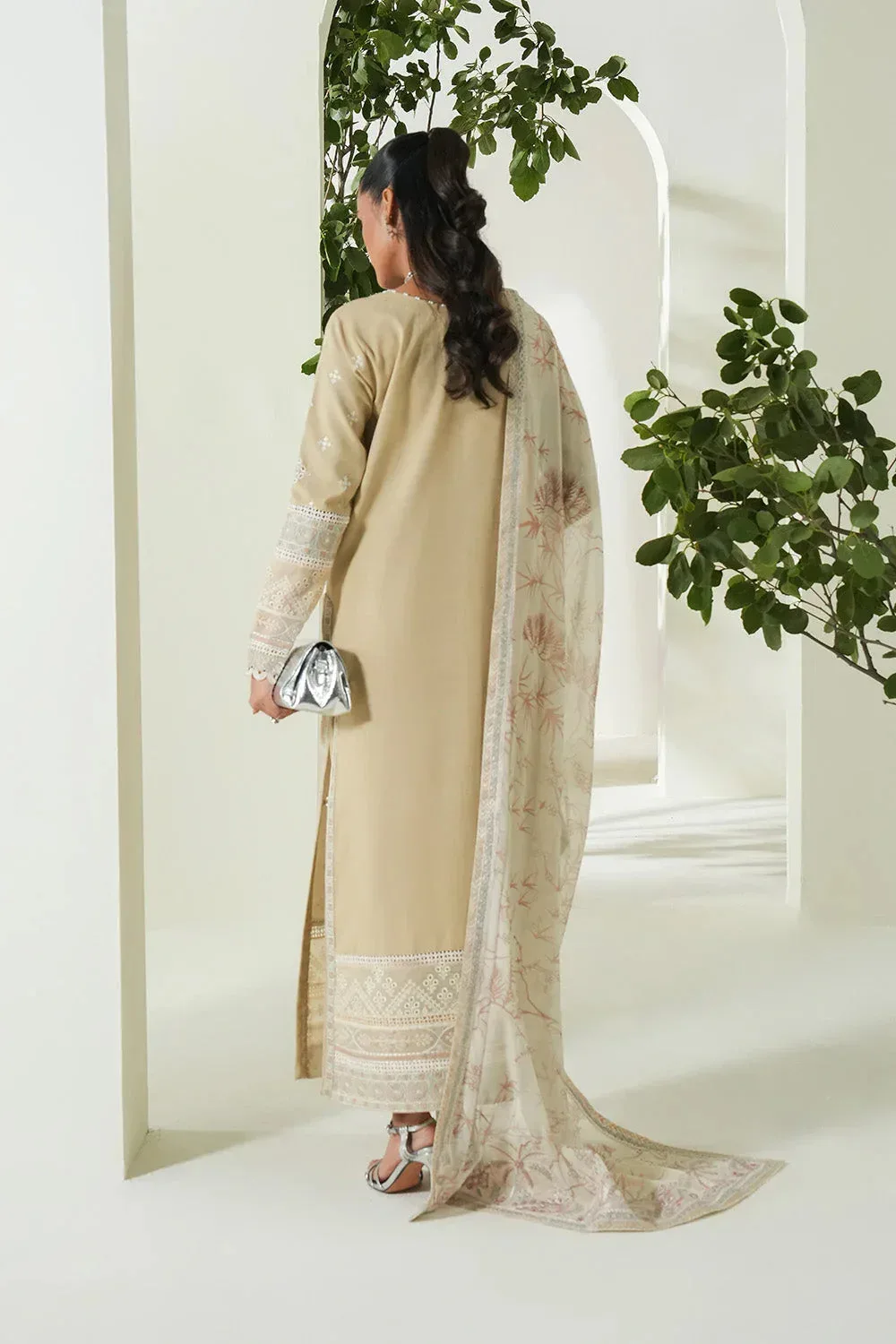 Maryum N Maria Soiree Lawn Beige Organza – view 2 – Poshaq