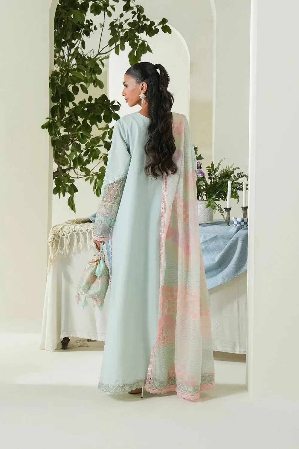 Maryum N Maria Soiree Lawn Ice Blue Organza – view 2 – Poshaq