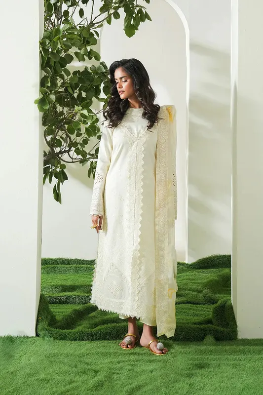 Maryum N Maria Soiree Lawn Ivory Organza – view 1 – Poshaq