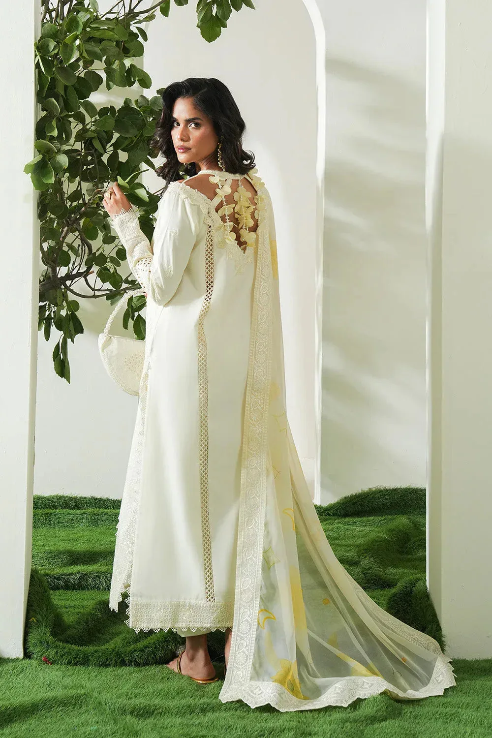 Maryum N Maria Soiree Lawn Ivory Organza – view 2 – Poshaq