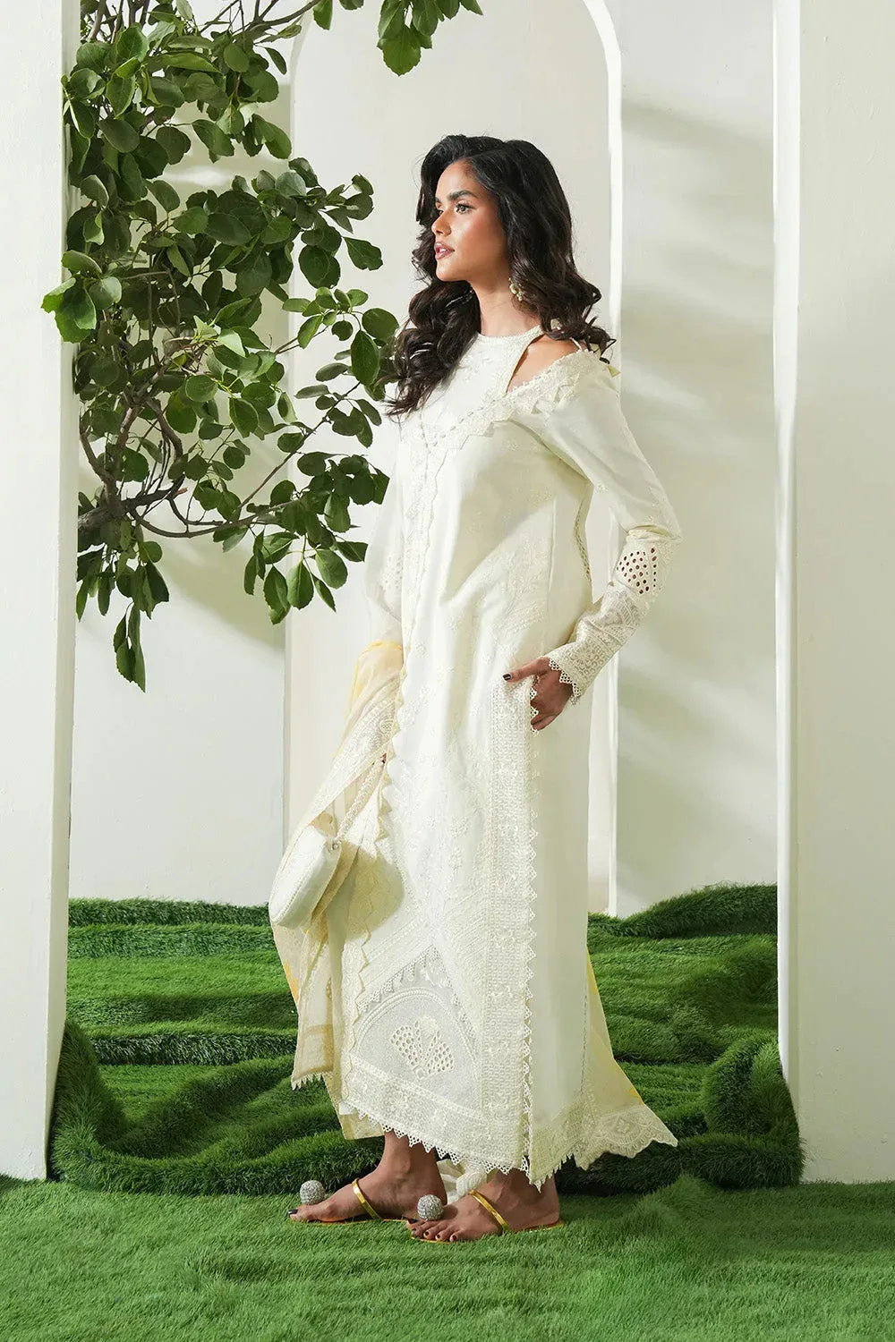 Maryum N Maria Soiree Lawn Ivory Organza – view 3 – Poshaq