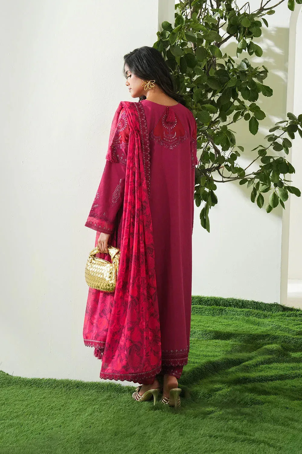 Maryum N Maria Soiree Lawn Candy Pink Organza – view 2 – Poshaq