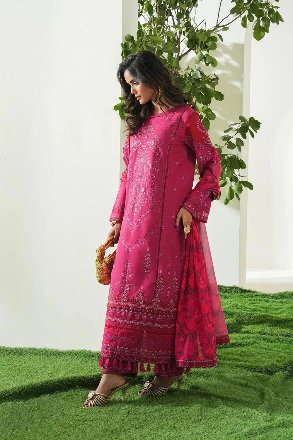 Maryum N Maria Soiree Lawn Candy Pink Organza – view 3 – Poshaq