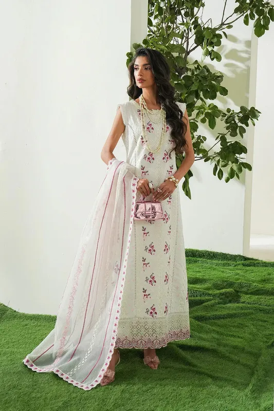 Maryum N Maria Soiree Lawn Ivory Organza – view 1 – Poshaq