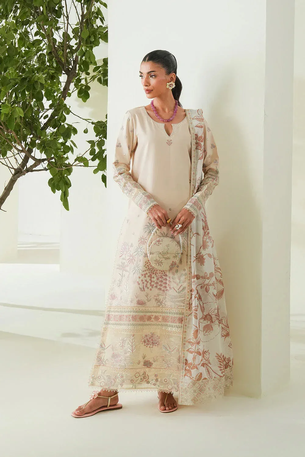 Maryum N Maria Soiree Lawn Ivory Organza – view 1 – Poshaq
