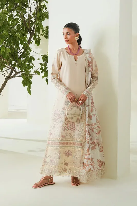 Maryum N Maria Soiree Lawn Ivory Organza – view 1 – Poshaq