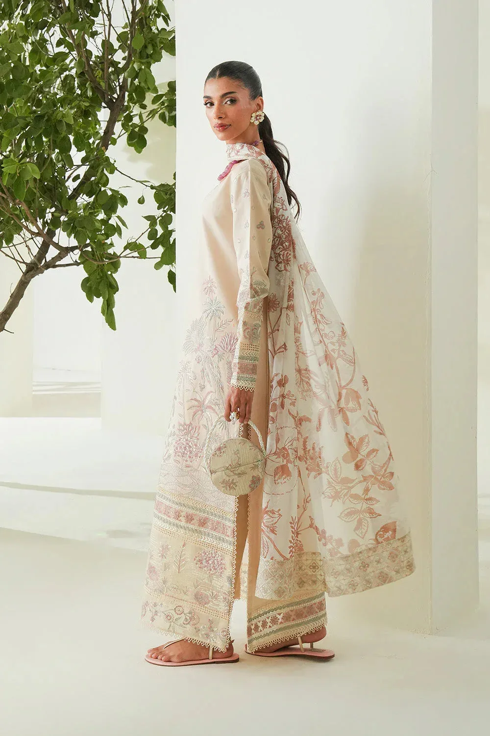 Maryum N Maria Soiree Lawn Ivory Organza – view 3 – Poshaq