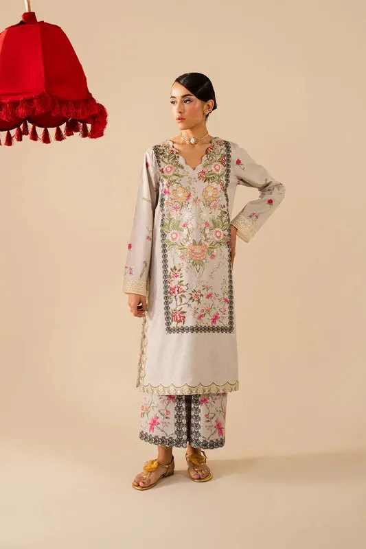 Maryum N Maria Floren Lawn Grey Cambric – view 1 – Poshaq