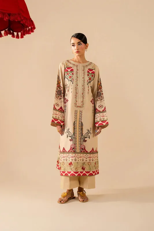 Maryum N Maria Floren Lawn Beige Cambric – view 1 – Poshaq