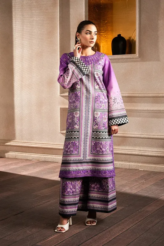 Maryum N Maria Mah Casual Pret Purple Organza – view 1 – Poshaq