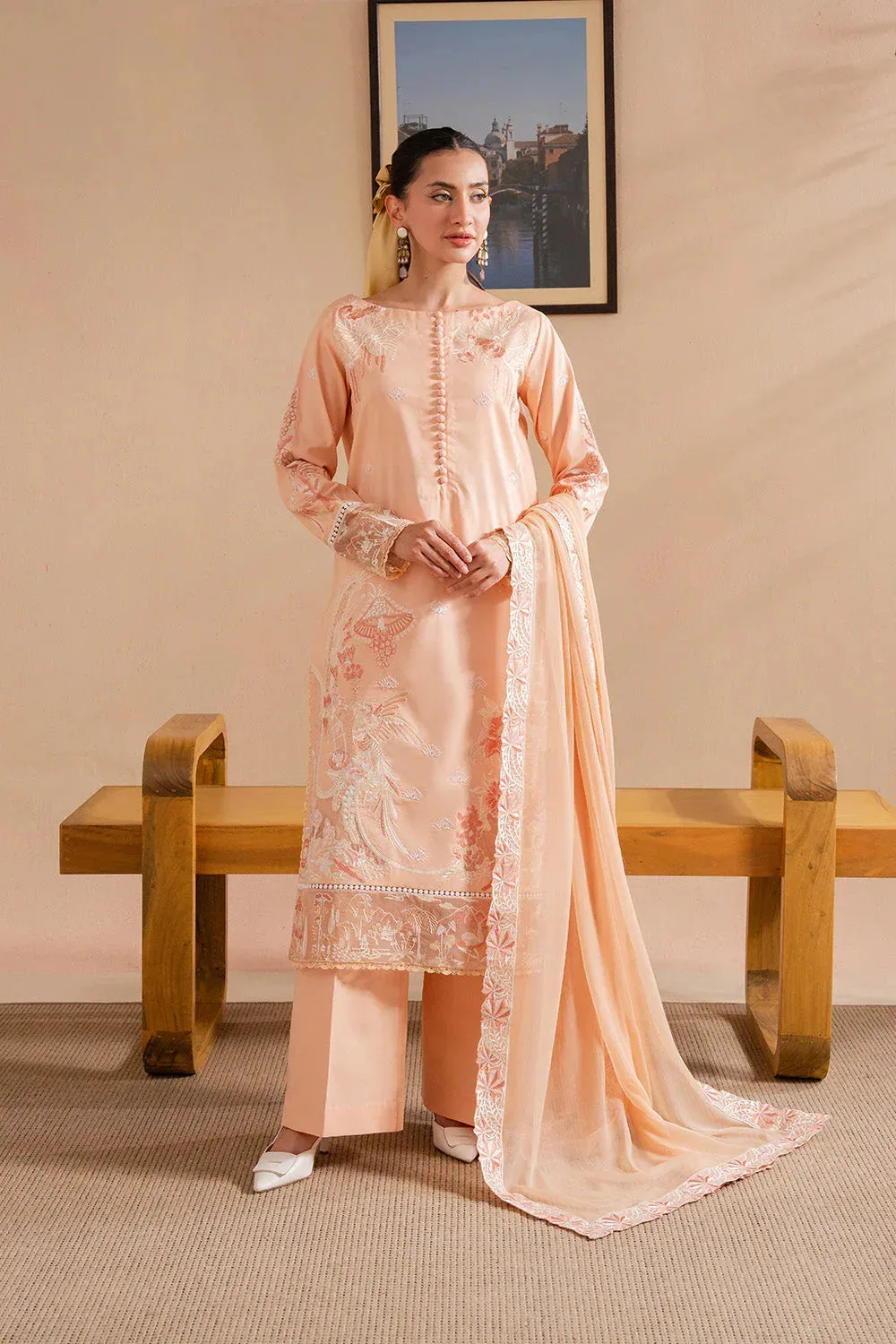 Maryum N Maria Belle Pret Peach Lawn – view 3 – Poshaq