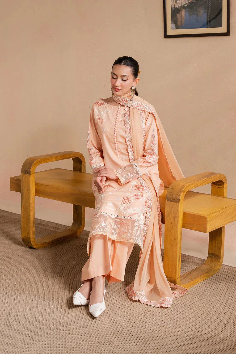 Maryum N Maria Belle Pret Peach Lawn – view 4 – Poshaq