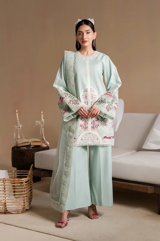 Maryum N Maria Belle Pret Ice Blue Organza – view 1 – Poshaq