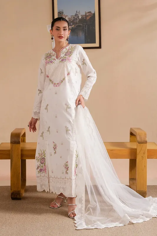 Maryum N Maria Belle Pret White Organza – view 1 – Poshaq