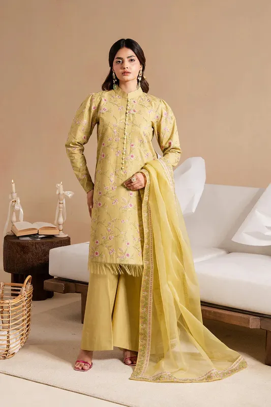 Maryum N Maria Belle Pret Lime Yellow Organza – view 1 – Poshaq