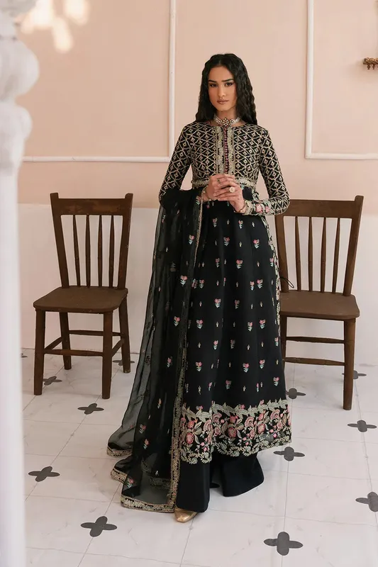 Maryum N Maria Eid Luxury Lawn 25 Black Organza – view 1 – Poshaq