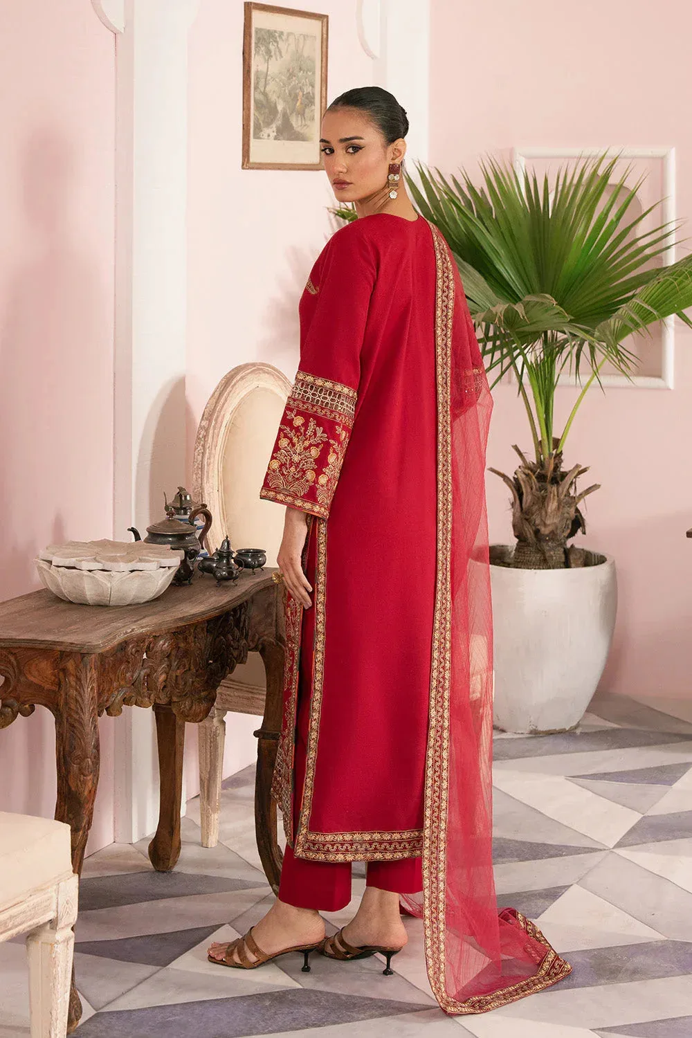 Maryum N Maria Eid Luxury Lawn 25 Red Organza – view 2 – Poshaq
