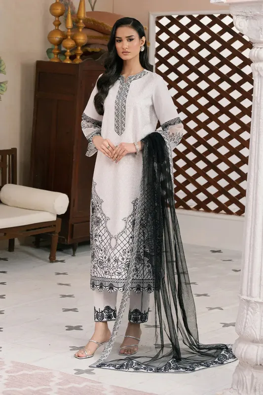 Maryum N Maria Eid Luxury Lawn 25 White Organza – view 1 – Poshaq