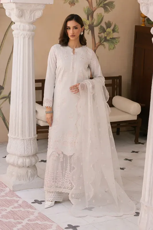 Maryum N Maria Eid Luxury Lawn 25 White Organza – view 1 – Poshaq