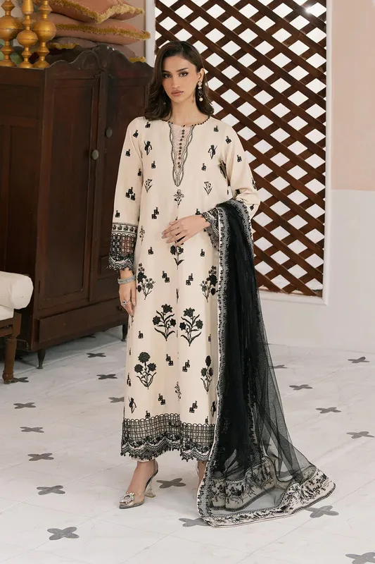 Maryum N Maria Eid Luxury Lawn 25 Off White Organza – view 1 – Poshaq
