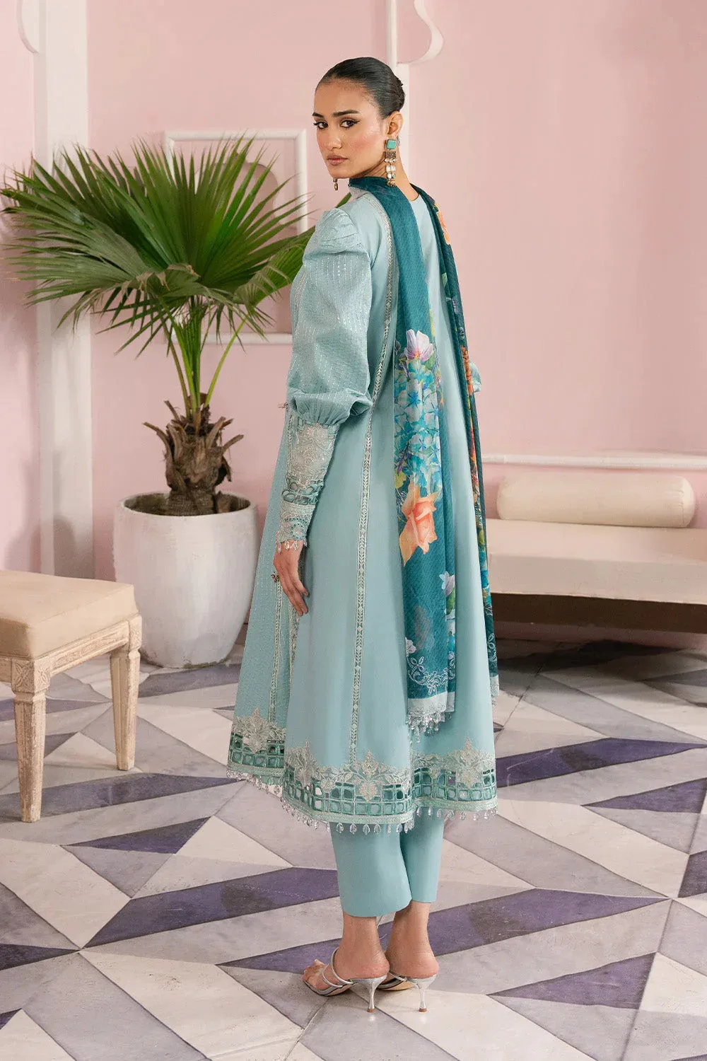 Maryum N Maria Eid Luxury Lawn 25 Aqua Organza – view 2 – Poshaq