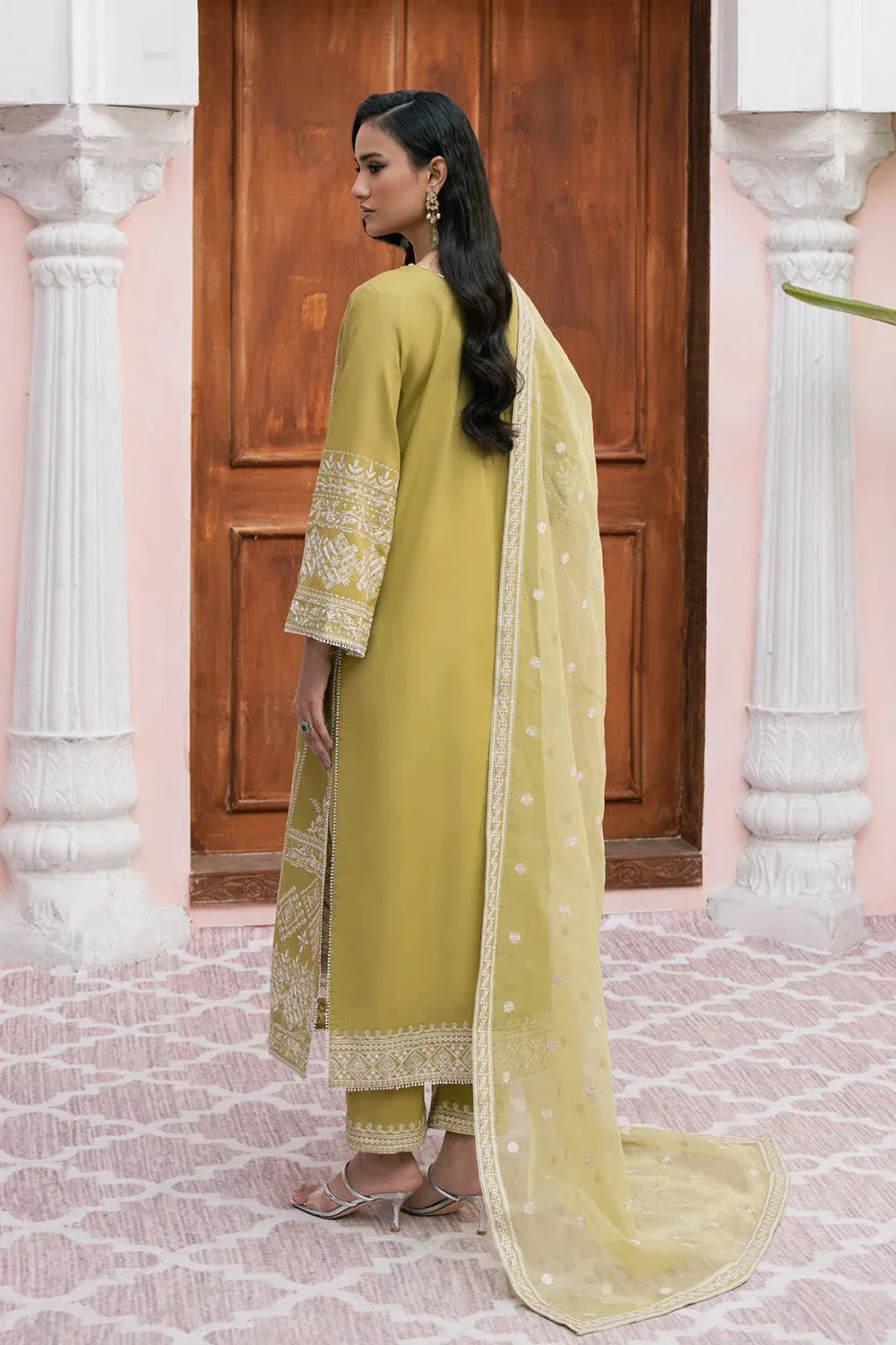 Maryum N Maria Eid Luxury Lawn 25 Olive Organza – view 2 – Poshaq